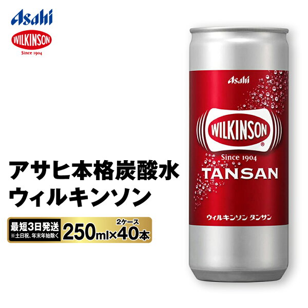 【ふるさと納税】アサヒ 本格炭酸水 ウィルキンソンタンサン 250ml缶×40本(2ケース)