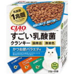 いなばペットフード キャットフード ドライ CIAO すごい乳酸菌 クランキー ドライフード 猫用 20g×10袋 カリカリ BOX かつお節バラエティ 国産