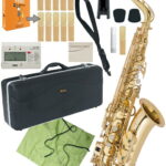 Antigua ( アンティグア ) AS2800 エルドン アルトサックス 新品 アウトレット ラッカー ゴールド 管楽器 eldon GL Alto saxophone セット D　北海道 沖縄 離島不可